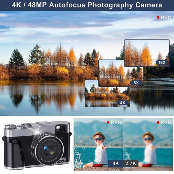 4K Digital Camera for Photography Autofocus 48MP Photos/Vlogging Camera - Picture 2 of 7